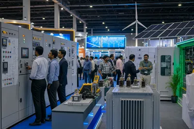 Electrical switchgear solar power and industrial control systems at a Chennai expo